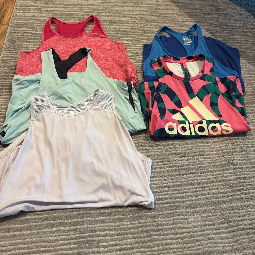 Lot of 5 size S/M work out tank tops